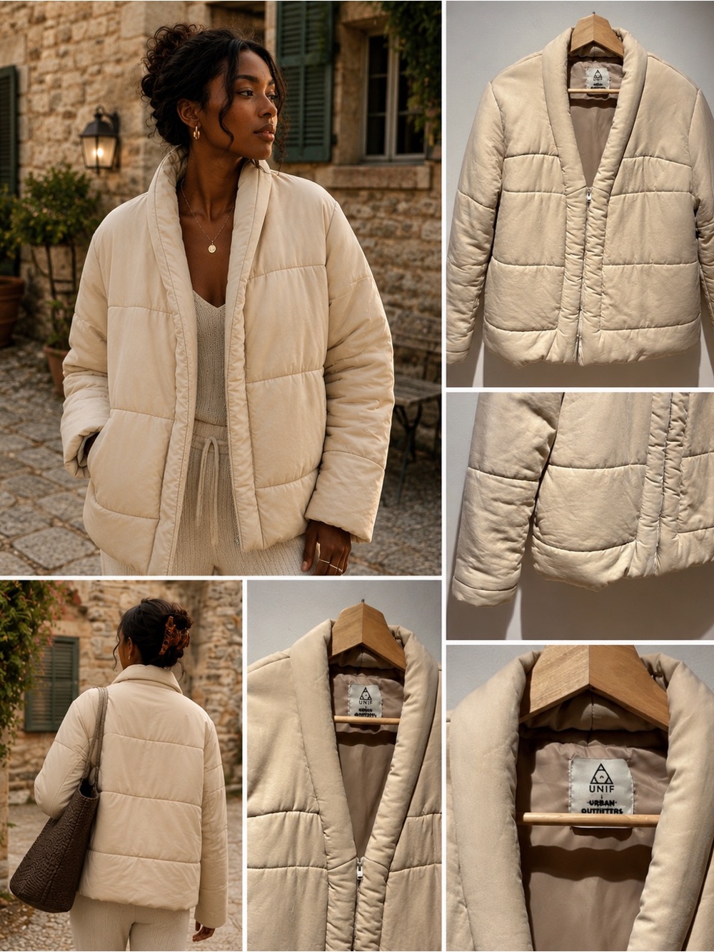 UNIF Cream Puffer Jacket for Women